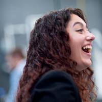 A student enjoying the conference